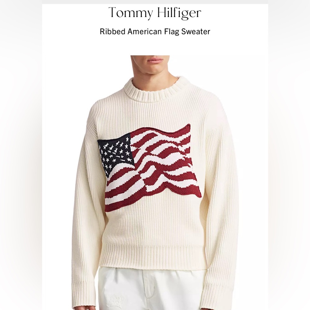 Tommy Hilfiger Ribbed American Flag Sweater